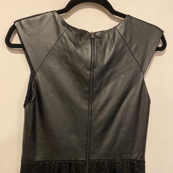 Vintage Betsey Johnson Faux Leather and Lace Sleeveless Black Punk Dress - Picture 5 of 8
